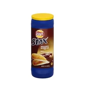 Lay's Stax Mesquite Barbecue Flavored Potato Crisps, 5.5 Ounce 155gm