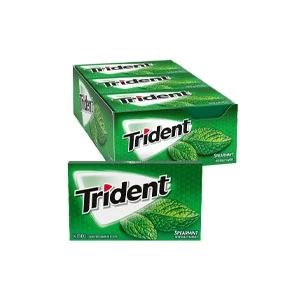 Trident Spearmint Sugar Free Gum 12 Packs of 14 Pieces (168 Total Pieces)