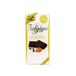 The Belgian No Sugar Added Cocoa Dark Chocolate with Almond 100gm