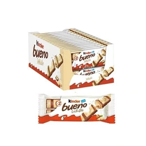 Kinder Bueno White Chocolate 2 Bars Pack 43gm x 30Pices Full Box